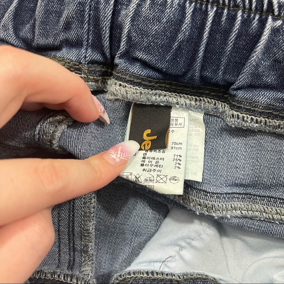 JEEP Dark Wash Denim High Waisted Embroidered Stitch Drawstring Waist Jeans - Picture 11 of 12